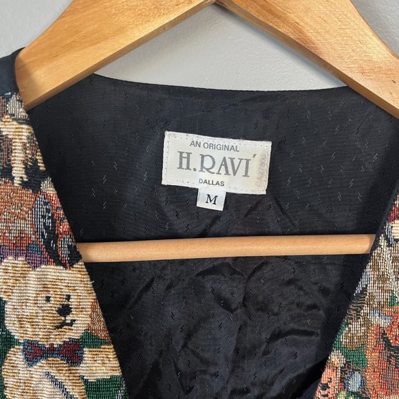 Vintage teddy bear vest jaquard waistcoat - Picture 7 of 14